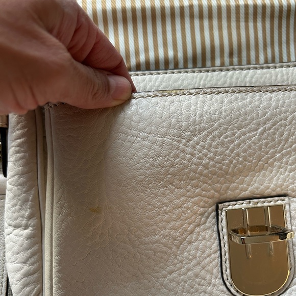 Kate Spade Lola Ave Lia Pebbled Leather Crossbody Messenger Purse Chalk White - Picture 15 of 15